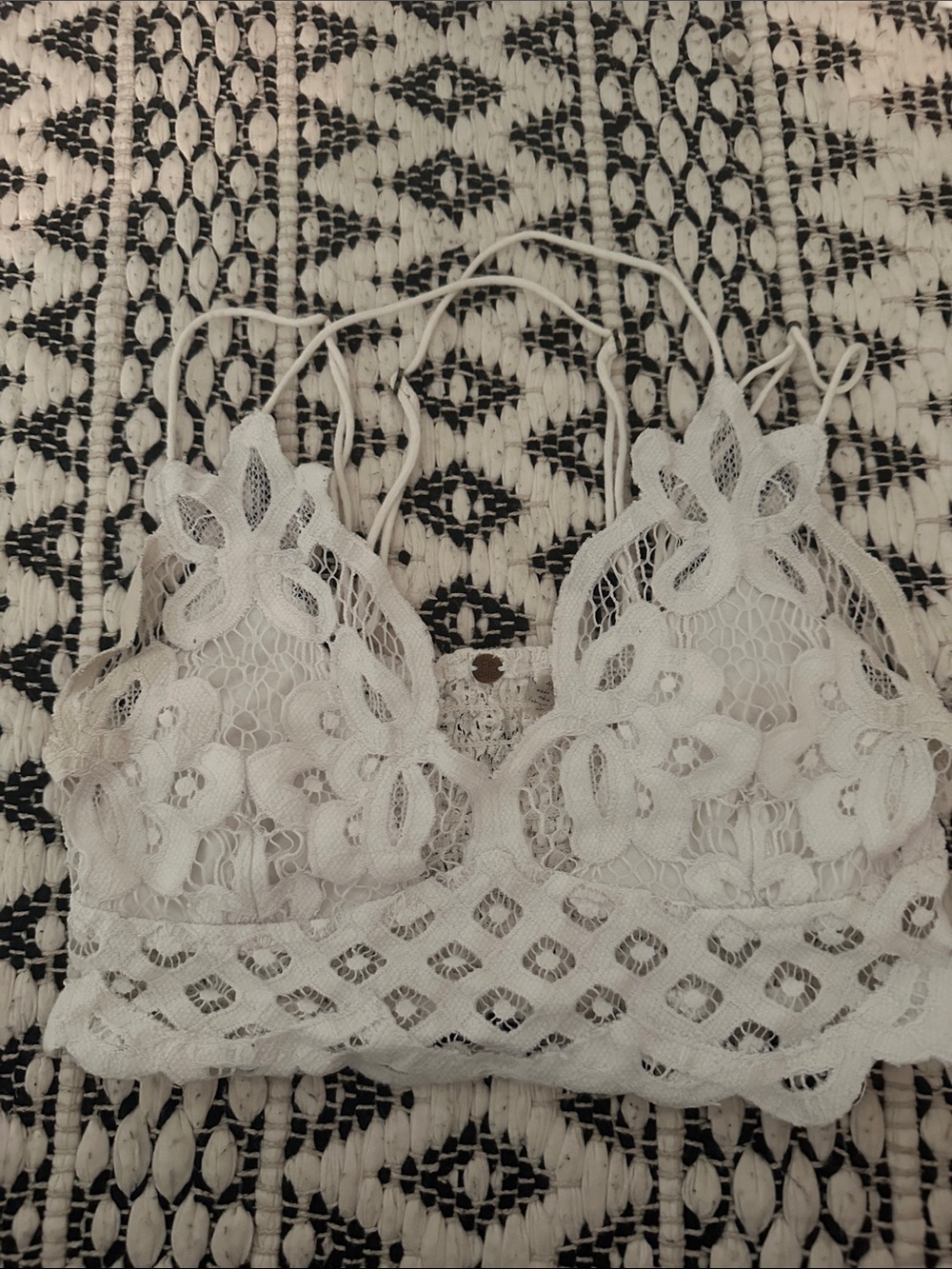 Free People Ivory Floral Lace Bralette
